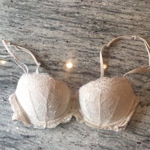 Cream Victoria Secret PINK date push-up 34B